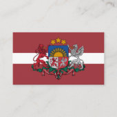 ラトビア国旗とコート・オブ・アームズ、ラトビア国旗 名刺 (正面)