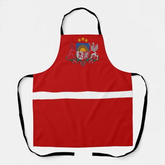 ラトビア国旗のコートの腕 エプロン (正面)