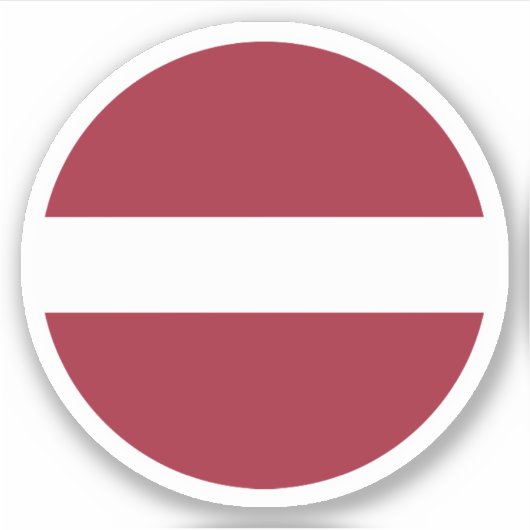 ラトビア国旗の丸いシール シール (正面)