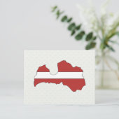 ラトビア国旗の地図の最大サイズ ポストカード (スタンド正面)