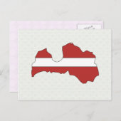 ラトビア国旗の地図の最大サイズ ポストカード (正面/裏面)