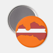 ラトビア国旗の地図 マグネット (正面/裏面)