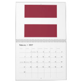 ラトビア国旗の紋章 カレンダー (2月 2027)