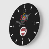 ラトビア国旗の腕の大時計 ラージ壁時計 (傾斜)