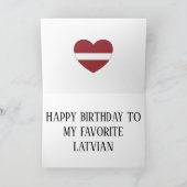 ラトビア国旗愛国誕生日 カード (内部)