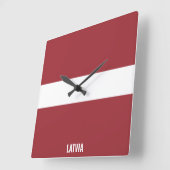 ラトビア国旗愛国 スクエア壁時計 (傾斜)