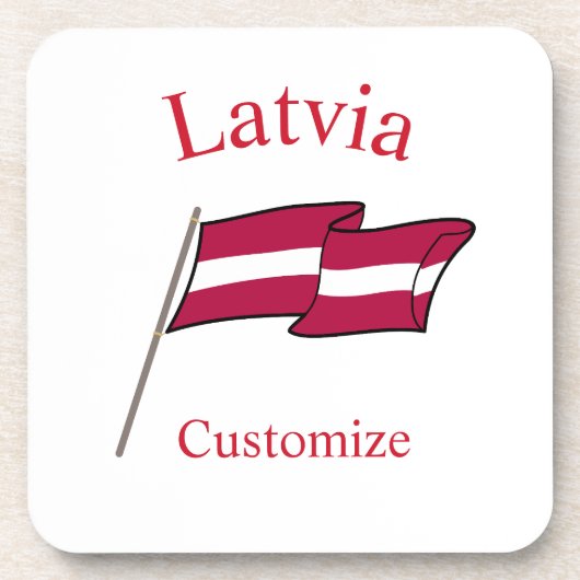 ラトビア国旗 サンダーカーヴ コースター (正面)