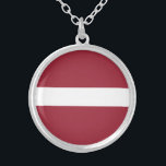 ラトビア国旗 シルバープレートネックレス<br><div class="desc">ラトビアの愛国国旗。</div>