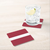 ラトビア国旗 スクエアペーパーコースター (インサイチュ)