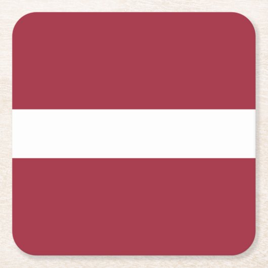 ラトビア国旗 スクエアペーパーコースター (正面)
