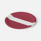 ラトビア国旗 ペーパープレート (アングル)