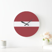 ラトビア国旗 ラージ壁時計 (ホーム)