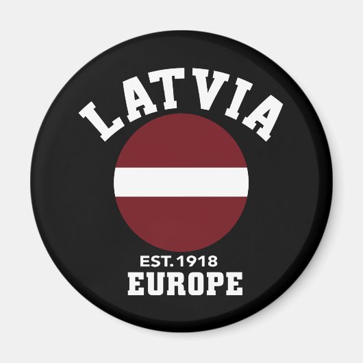 ラトビア国旗Est 1918ヨーロッパ独立記念日 マグネット (正面)