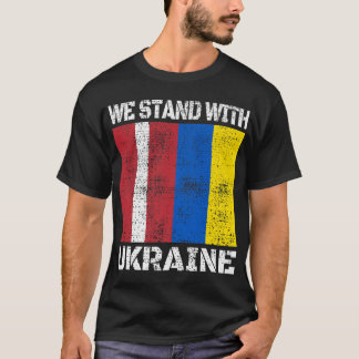 ラトビア支援ウクライナWe Stand With Ukraine La Tシャツ