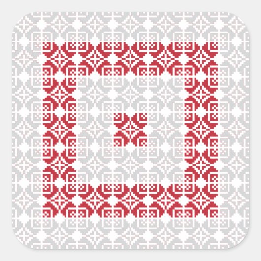 ラトビア朝SUN幾何学模様I スクエアシール (正面)