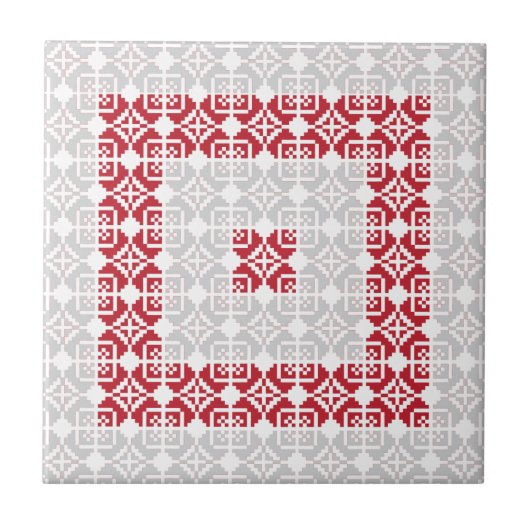 ラトビア朝SUN幾何学模様I タイル (正面)