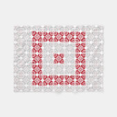 ラトビア朝SUN幾何学模様I フリースブランケット (正面(横))