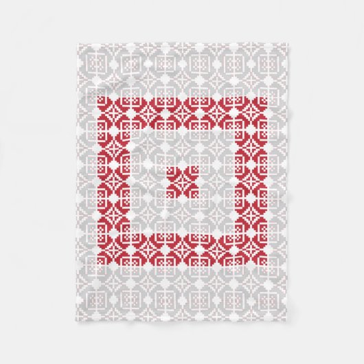 ラトビア朝SUN幾何学模様I フリースブランケット (正面)