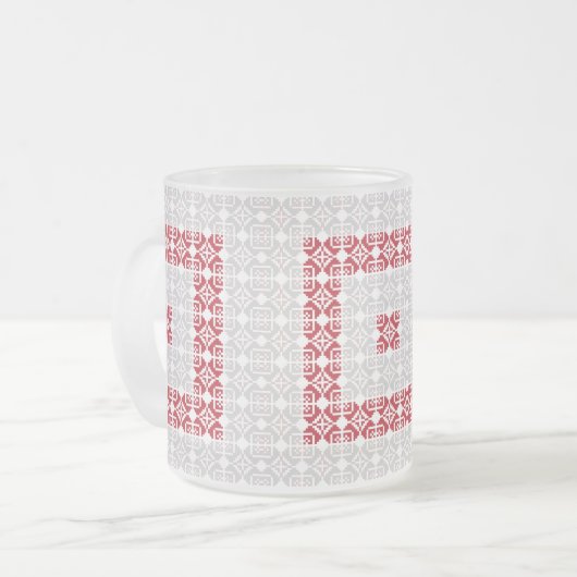 ラトビア朝SUN幾何学模様I フロストグラスマグカップ (正面左)