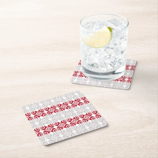 ラトビア朝SUN幾何学模様II スクエアペーパーコースター (インサイチュ)