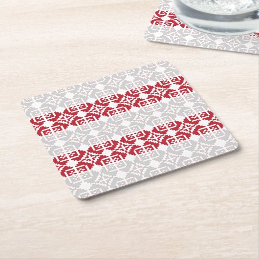 ラトビア朝SUN幾何学模様II スクエアペーパーコースター (アングル)