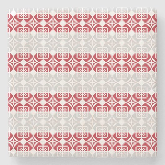 ラトビア朝SUN幾何学模様II ストーンコースター (正面)