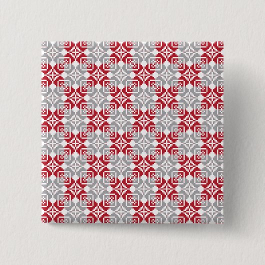 ラトビア朝SUN幾何学模様III 缶バッジ (正面)