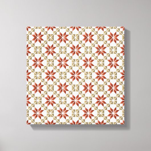 ラトビア朝SUN幾何学模様IX キャンバスプリント (正面)