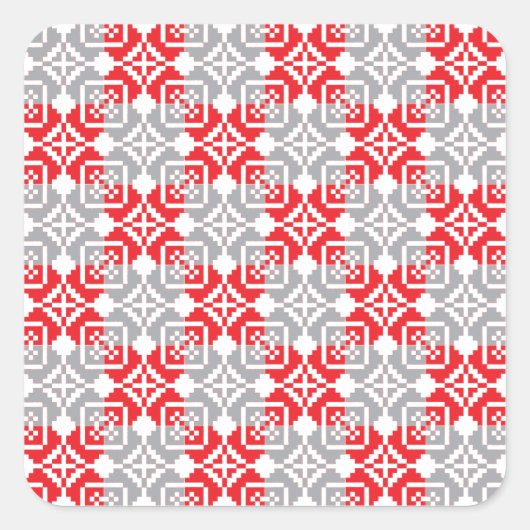 ラトビア朝SUN幾何学模様VI スクエアシール (正面)