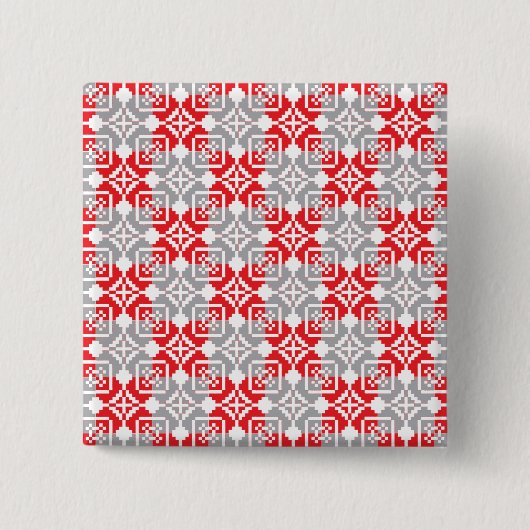 ラトビア朝SUN幾何学模様VI 缶バッジ (正面)