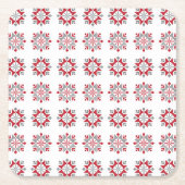 ラトビア朝SUN幾何学模様VII スクエアペーパーコースター (正面)