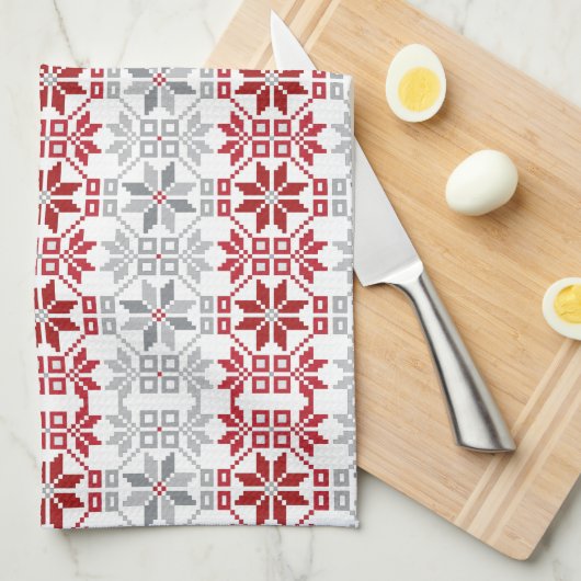 ラトビア朝SUN幾何学模様VIII キッチンタオル (四つ折り)