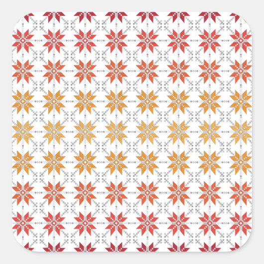 ラトビア朝SUN幾何学的パターンIV スクエアシール (正面)