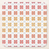 ラトビア朝SUN幾何学的パターンIV スクエアペーパーコースター (正面)