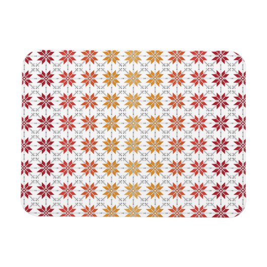 ラトビア朝SUN幾何学的パターンIV マグネット (横)