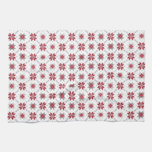 ラトビア朝SUN幾何学的パターンV キッチンタオル (横)