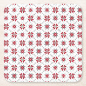 ラトビア朝SUN幾何学的パターンV スクエアペーパーコースター (正面)