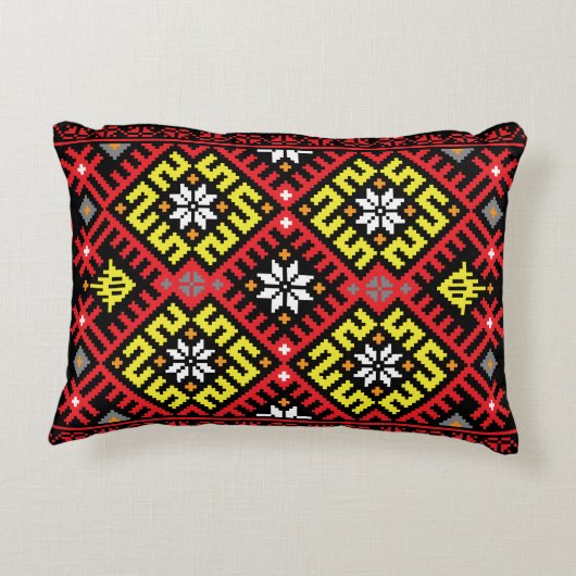 ラトビア民族誌学的デザイン アクセントクッション (裏面)
