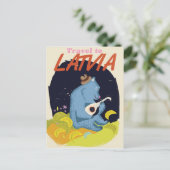 ラトビア漫画ヴィンテージ旅行ポスター ポストカード (スタンド正面)