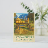ラトビア自然 – 収穫時期 ポストカード (スタンド正面)