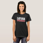 ラトビア誇りを持った国旗 Tシャツ (正面フル)