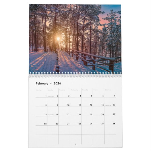 ラトビア風景写真カレンダー カレンダー (2月 2026)