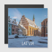 ラトビア・マグネのリガの冬の聖ペテロ教会 (正面/裏面)