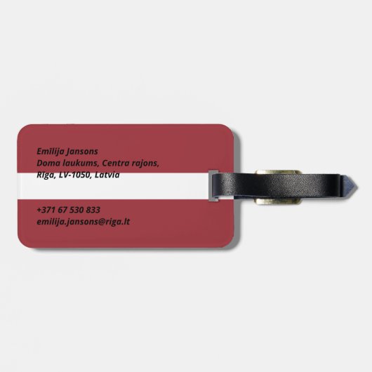 ラトビア ラゲッジタグ (裏面横)