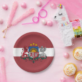 ラトビア、ラトビア国旗のパーティー、誕生日/スポーツ ペーパープレート (パーティー)