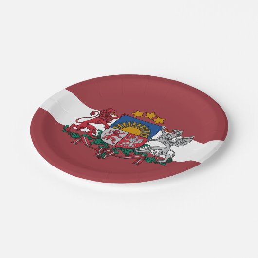 ラトビア、ラトビア国旗のパーティー、誕生日/スポーツ ペーパープレート (アングル)