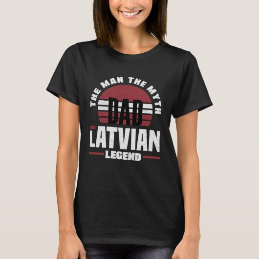 ラトビア・ラトビア国旗の父親の日 Tシャツ (正面)