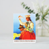 ラトビア・リガからの挨拶 ポストカード (スタンド正面)