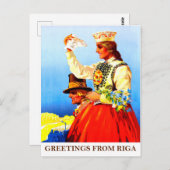 ラトビア・リガからの挨拶 ポストカード (正面/裏面)