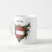 ラトビア[個人化して下さい] コーヒーマグカップ (正面左)